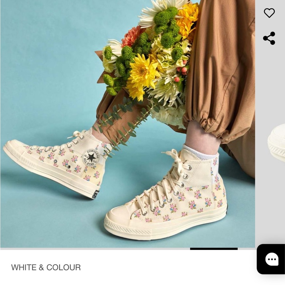 Converse Chuck 70 Cream Floral High-Top Sneakers 7